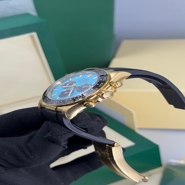 ROLEX DAYTONA COSMOGRAPH 40mm TIFFANY YELLOW GOLD WITH BLACK RUBBER STRAP SWISS MOVEMENT Super Master