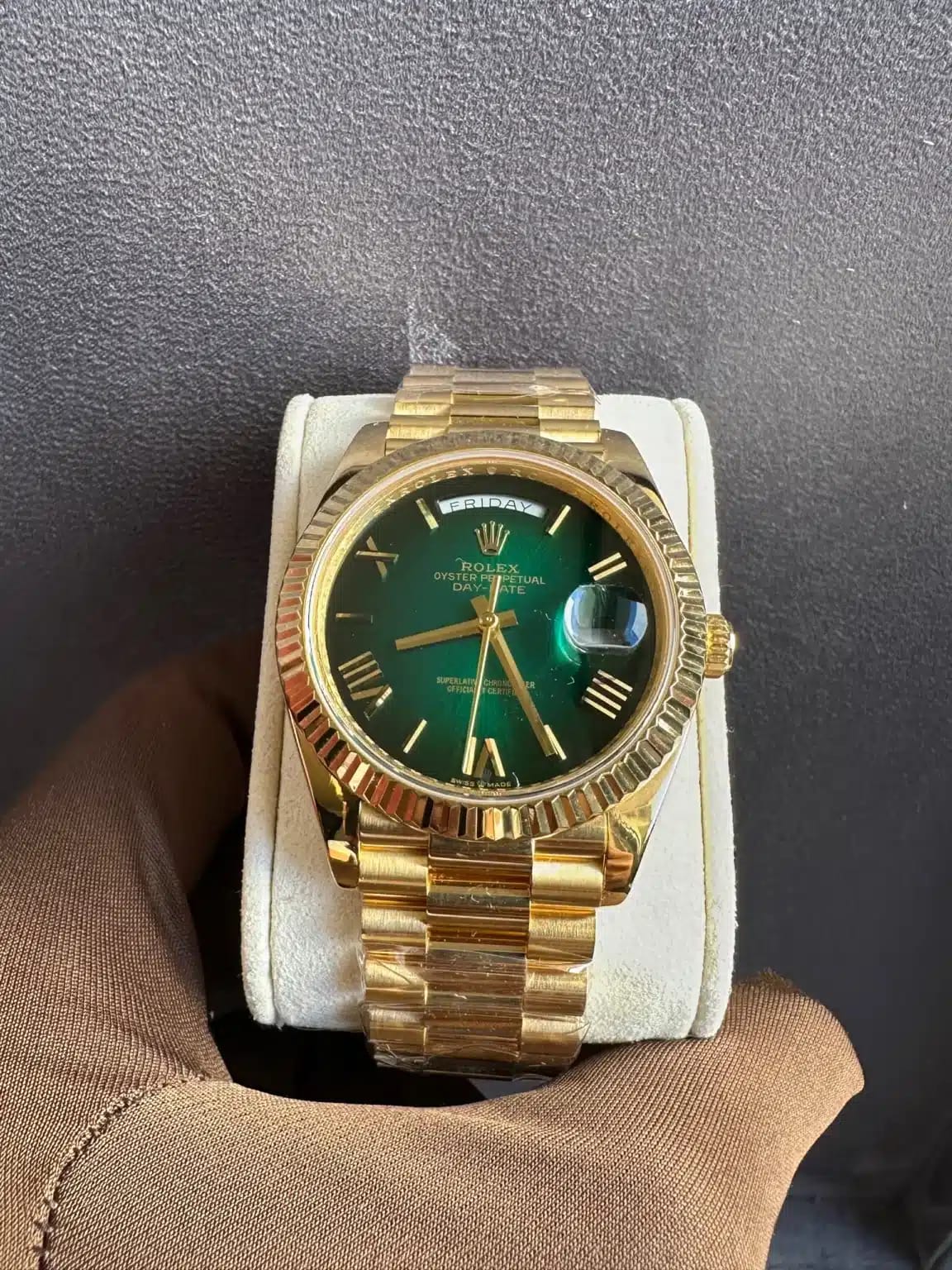 Rolex Day-Date 40 Ombre’ Green Dial(Gold Plated) super master premium