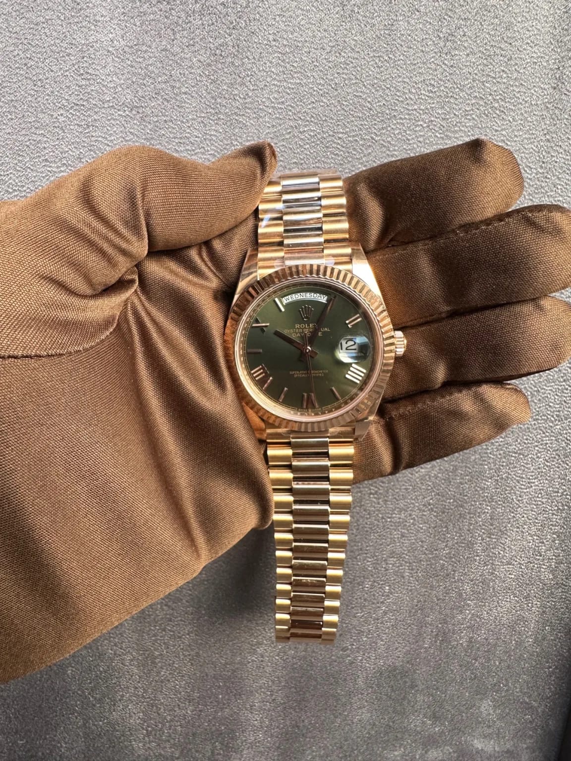 Rolex Day-Date 40 Olive Green Rose Gold 40 mm super master premium 1:1