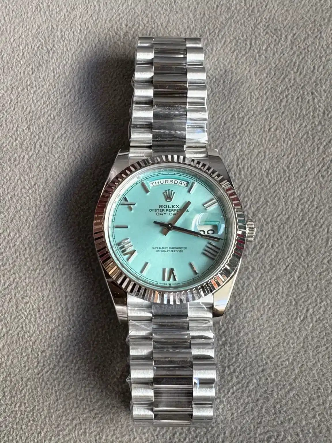 Rolex Day-Date 40 Platinum Ice Blue super master premium