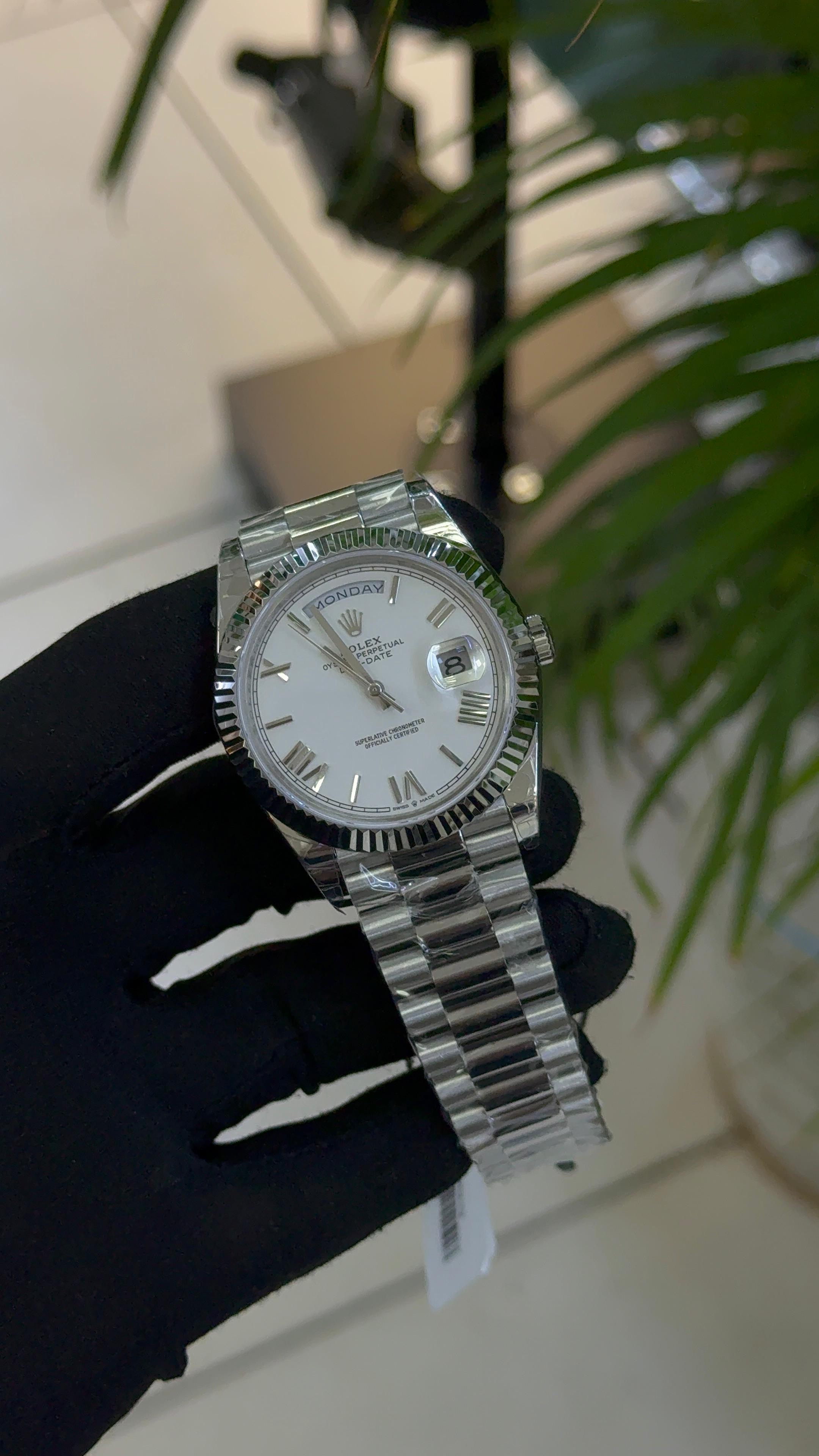 ROLEX DAY-DATE 40, WHITE FACE WITH ROMAN NUMBERS Super master premium 1:1