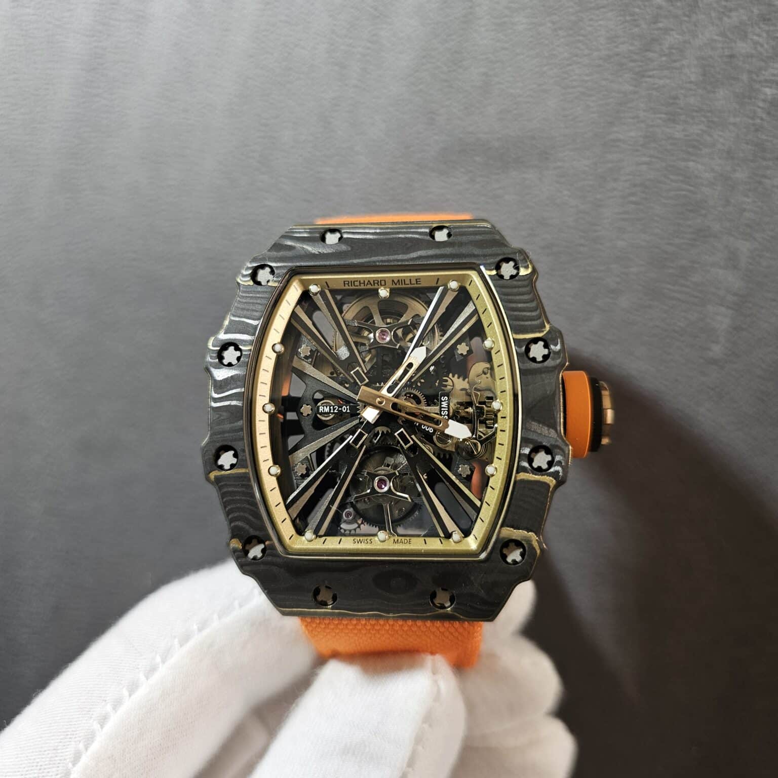 Rm12-01 Gold Carbon Tourbillon Limited Edition super master premium 1:1