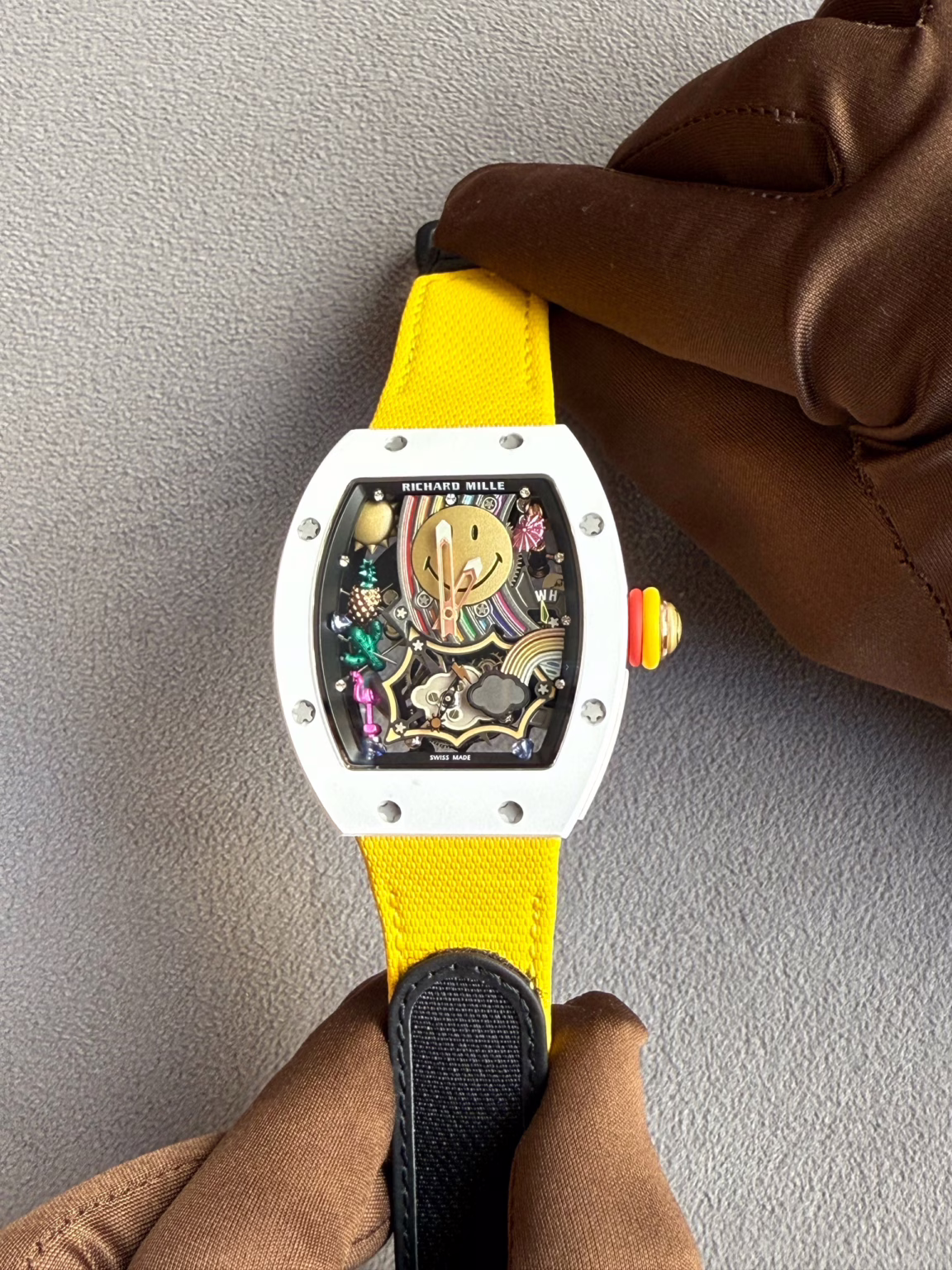 Richard Mille RM 88 Automatic Winding Tourbillon Smiley Transparent Dial Titanium Super master premium 1:1